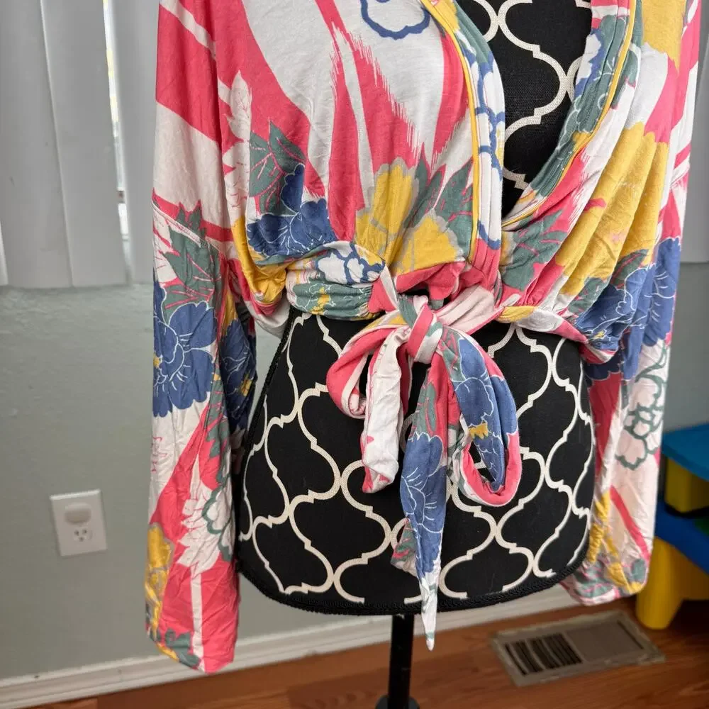 Free People That's a Wrap Printed Wrap Top Womens Sz S